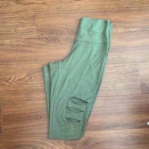 Aerie, Olive Green Cut Full Length Leggings